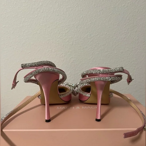 Mach & Mach Silk Satin Double Bow High Heels - Picture 3 of 8
